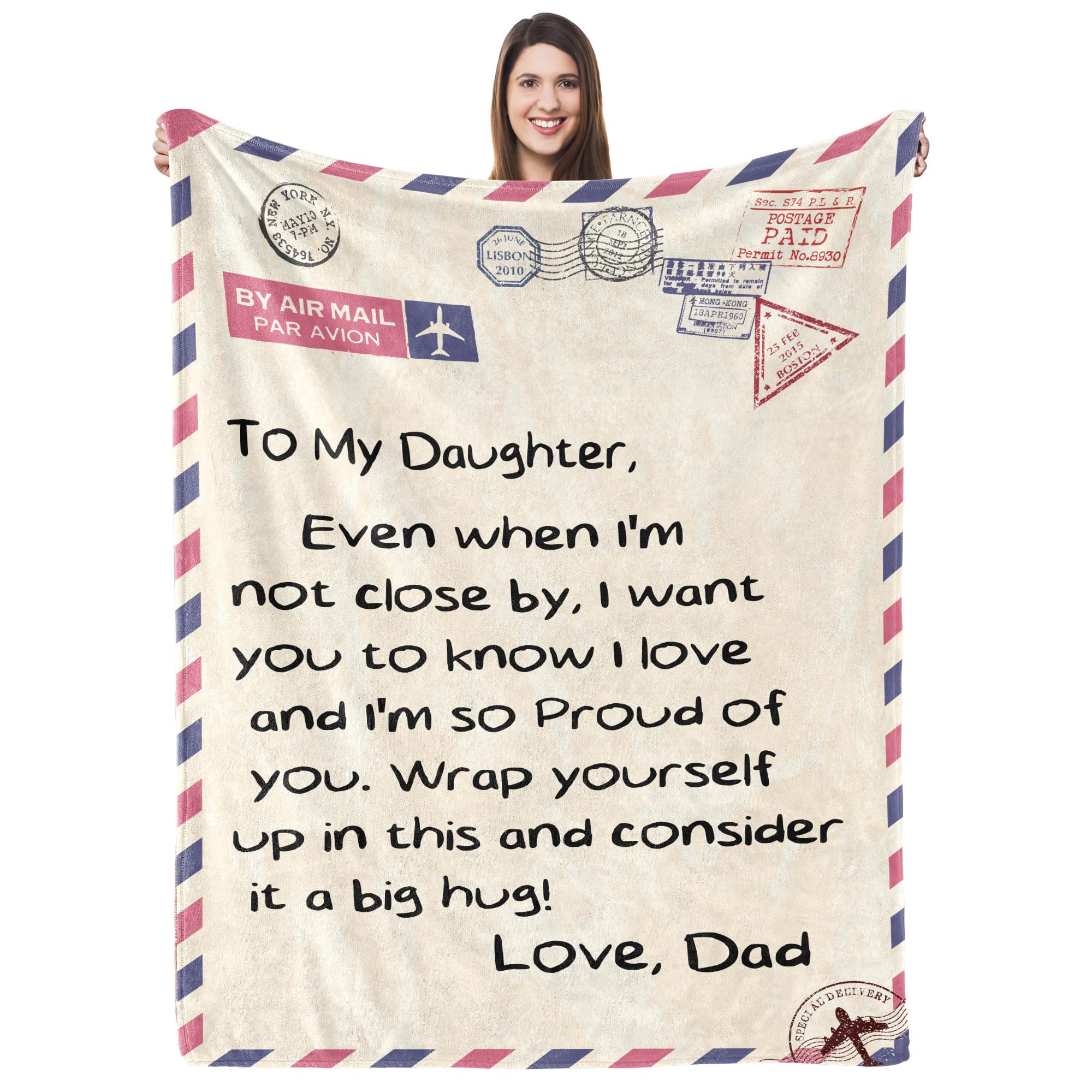 Ufooro Fluffy Blanket For Daughter Gifts, Gifts For Daughter, To My Daughter Blanket From Dad, Daughter Gifts From Dad, Birthday