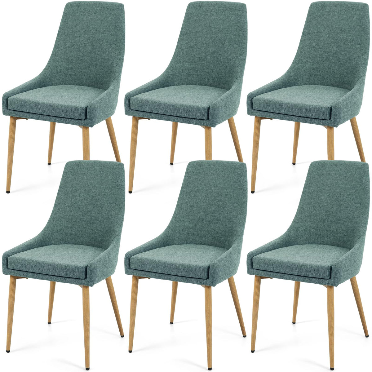 E&D Furniture Dining Chairs, Accent Living Room Chair Set Of 4 Mint Green Linen Kitchen And Dining Room Chairs 4 Pack Fabric Uph