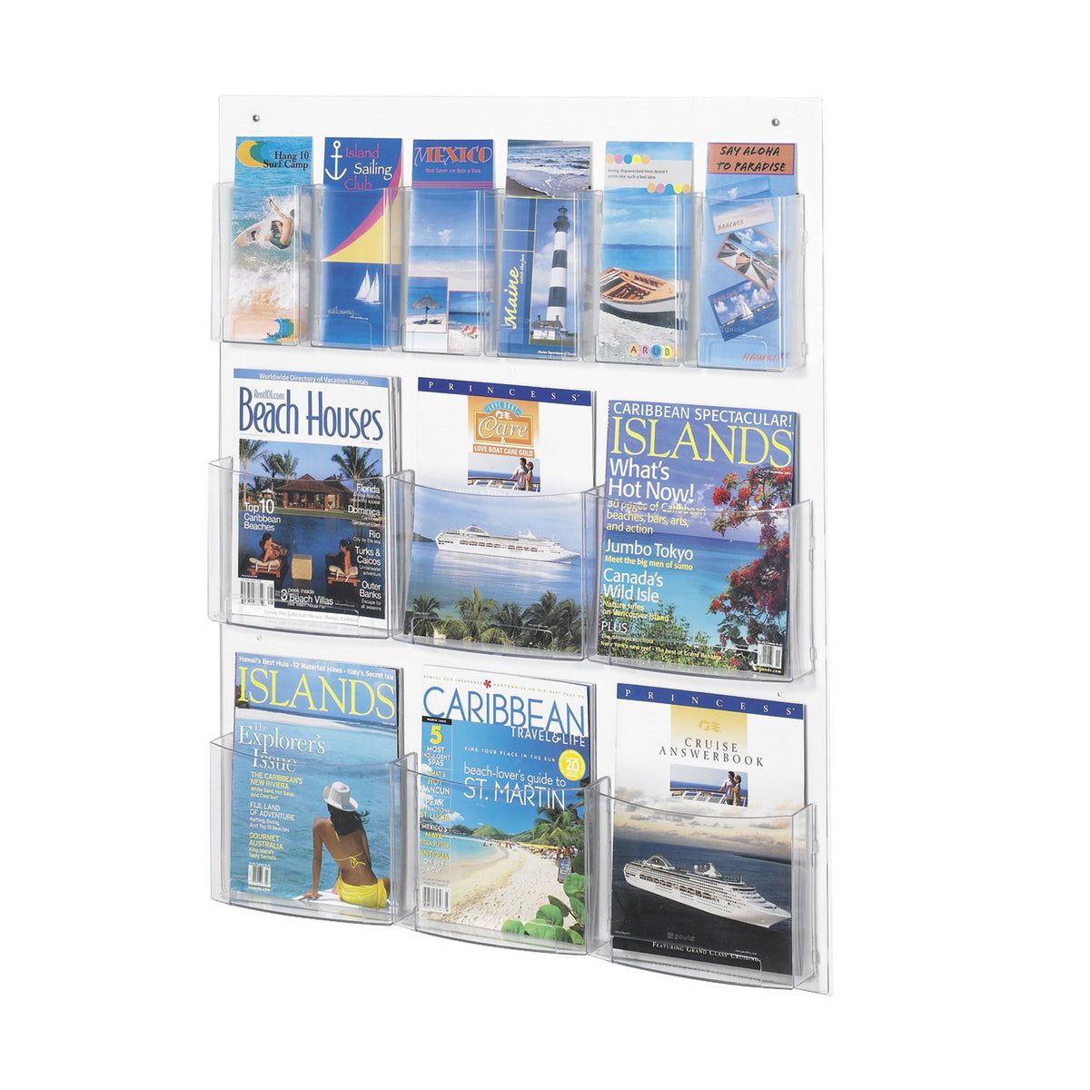 Safco Products 5668CL Clear2c Literature Display, 6 Magazine and 6 Pamphlet, Clear