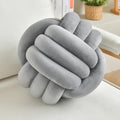 Lusjnge Decorative Throw Knot Pillow Ball For Home Chair Sofa Aesthetic Round Velvet Knotted Pillow Cushion (Light Grey, 8.7 Inc