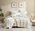 B2Ever Boho Light Beige Quilt California Cal King Size Bedding Set With Pillow Sham, Oversized Lightweight Soft Bedspread Coverl