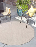 Unique Loom Outdoor Solid Collection Area Rug (3 3 Round Beige/Ivory)