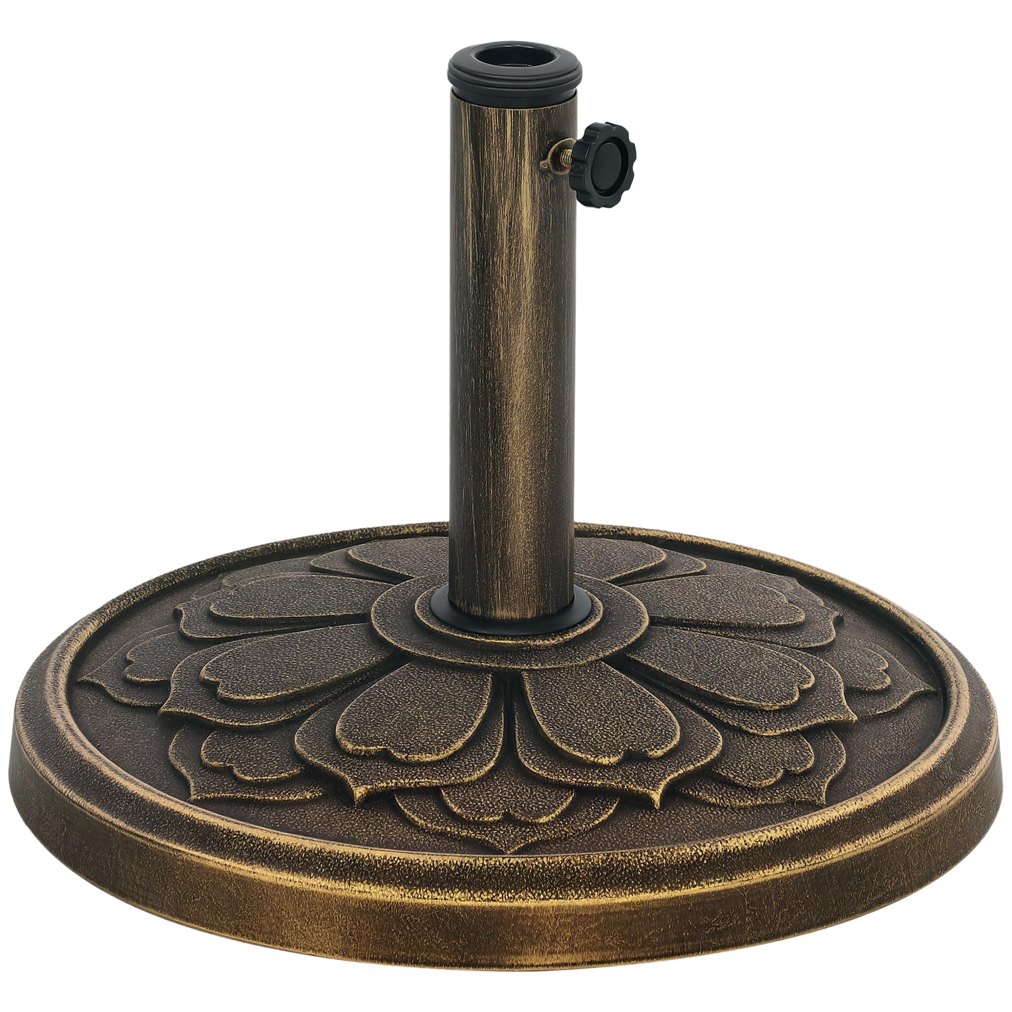 Outsunny Round Patio Umbrella Base, 26 lbs Resin Outdoor Umbrella Stand Base, Patio Umbrella Stand for 1.3/1.5/1.9 Umbrella Pole