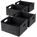 mekueeex 4 Pack Felt Storage Bins for Organizing Clothes, Toys & Office Files Durable Felt Basket with SelfSupporting Design, F