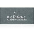 Aazzkang Large Doormat Outdoor Entrance With Non Slip Rubber Backing Welcome Please Remove Your Shoes Mat 48'X18' Easy To Clea