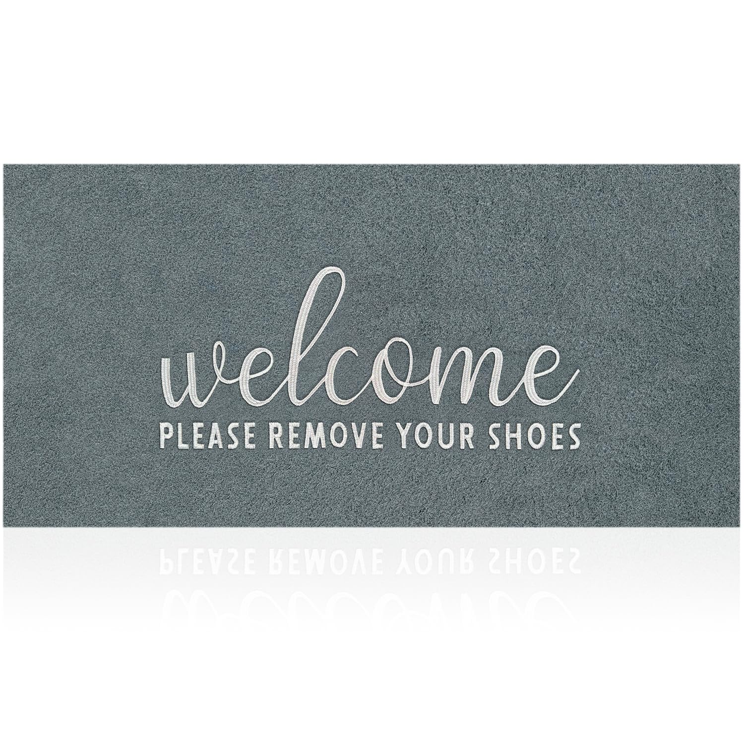 Aazzkang Large Doormat Outdoor Entrance With Non Slip Rubber Backing Welcome Please Remove Your Shoes Mat 48'X18' Easy To Clea