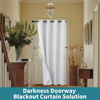 Bgment Greyish White Door Curtain 80 Inch Length For Doorway, Bedroom Closet Curtain, Privacy Thermal Insulated Blackout Grommet Room Divider For Room Separation, 1 Panel, 52 Inch Wide
