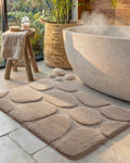 Color&Geometry Bathroom Rugs Non Slip Washable, 17x30 Absorbent Bath Mats for Bathroom Soft, Light Brown Shower Mat Outside Sh