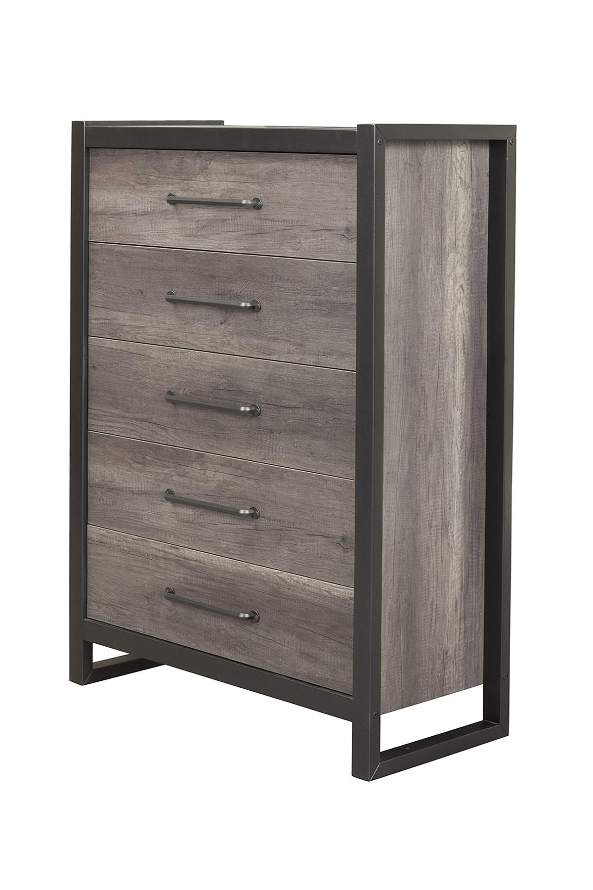 Alpine Furniture Chest, 5 Drawer, Grey-Black