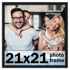 CountryArtHouse 21x21 Frame Black Solid Pine Wood Picture Frame Includes UV Acrylic Plexiglass, Acid Free Foam Backing Board and