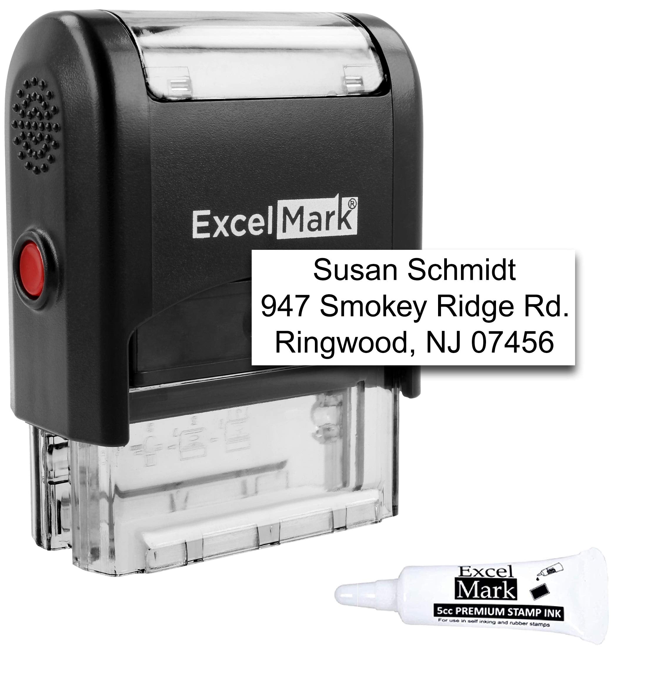 Custom Self Inking Rubber Stamp - Up To 3 Lines - With Refill Ink (A1539)