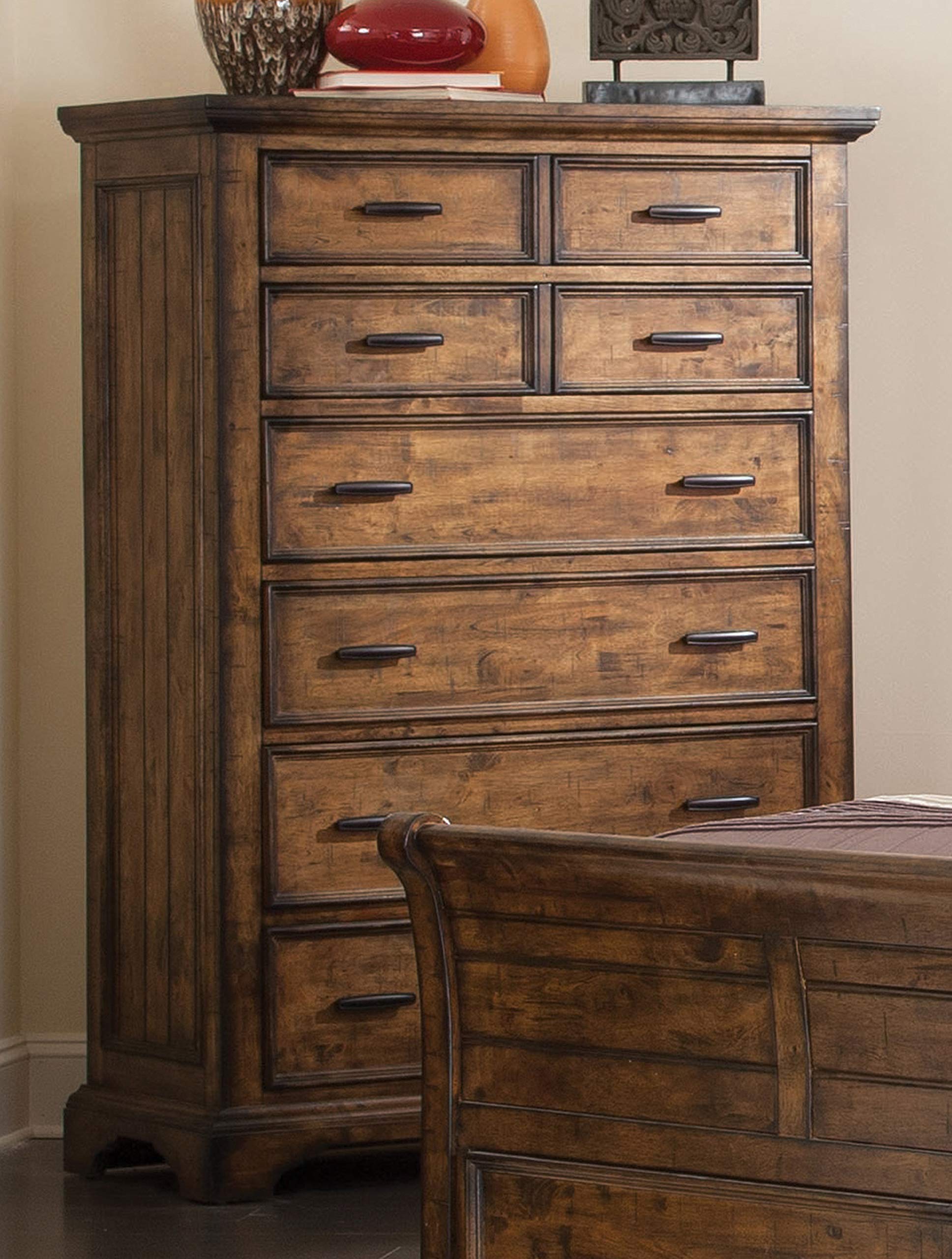 Coaster Home Furnishings Elk Grove 6-Drawer Chest Vintage Bourbon, 44? w x 19? d x 62? h (203895)