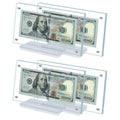 4 Pcs Dollar Bill Frame Display Acrylic Dollar Bill Holder For Collectors Currency Frame Display Case Double-Sided Transparent T