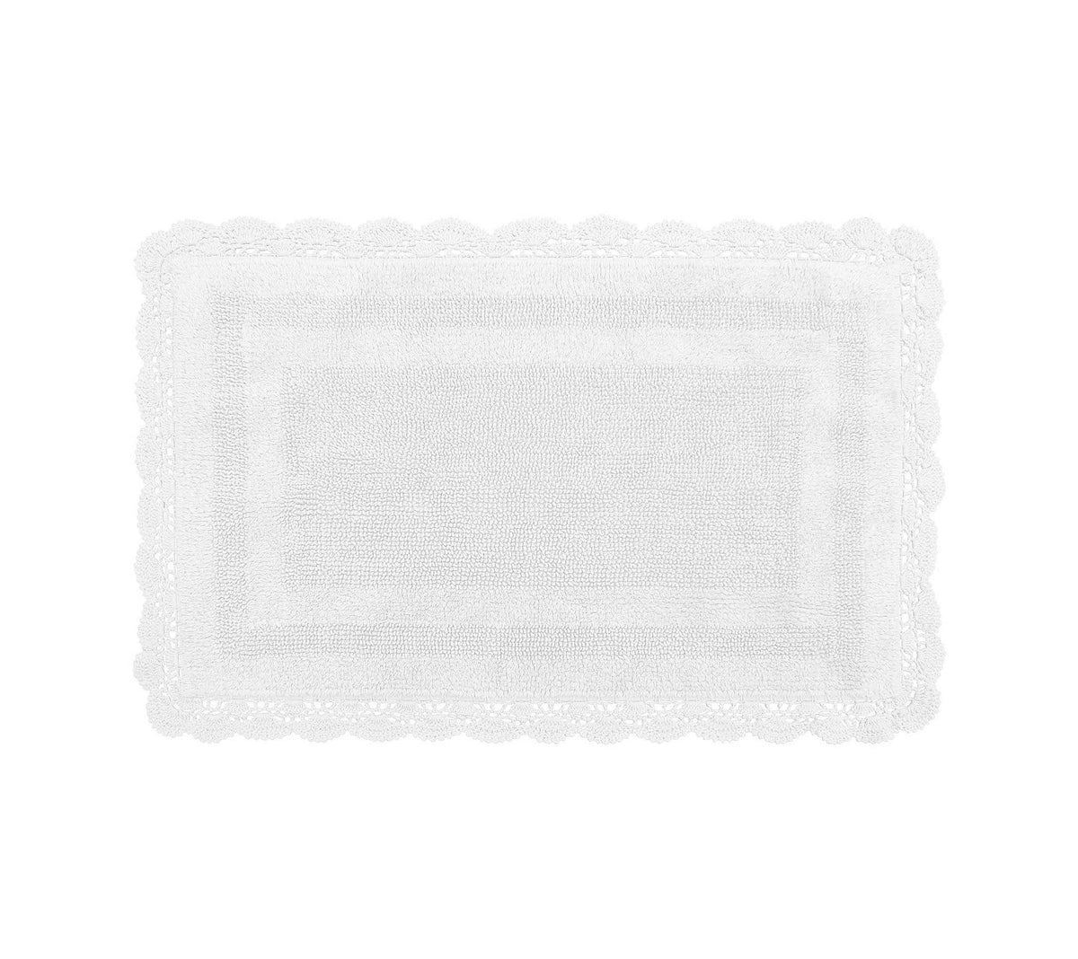 Laura Ashley Crochet Cotton 24x40 Bath Rug, Creamy White