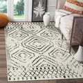 Wonnitar Moroccan 3x5 Area Rug, Washable White Non-Slip Entry Rug, Farmhouse Rustic Small Living Room Rug Tribal Non-Shedding Th