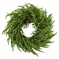 ENVEN 24 Norfolk Pine Wreath for Front Door, Real Touch Norfolk Pine Wreath Artificial Green Wreath Greenery Realistic Wreath Ho