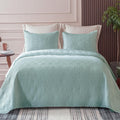 Whale Flotilla Twin Size Quilt Bedding Set, Soft Aqua Blue Twin Xl Quilts Bedspreads For All Seasons, Lightweight Geometric Star