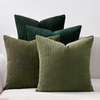 Topfinel Corduroy Throw Pillow Covers Pack of 2 Gray 16'x16' No Insert with Hidden Zipper | Decorative Cushion Covers for Fall