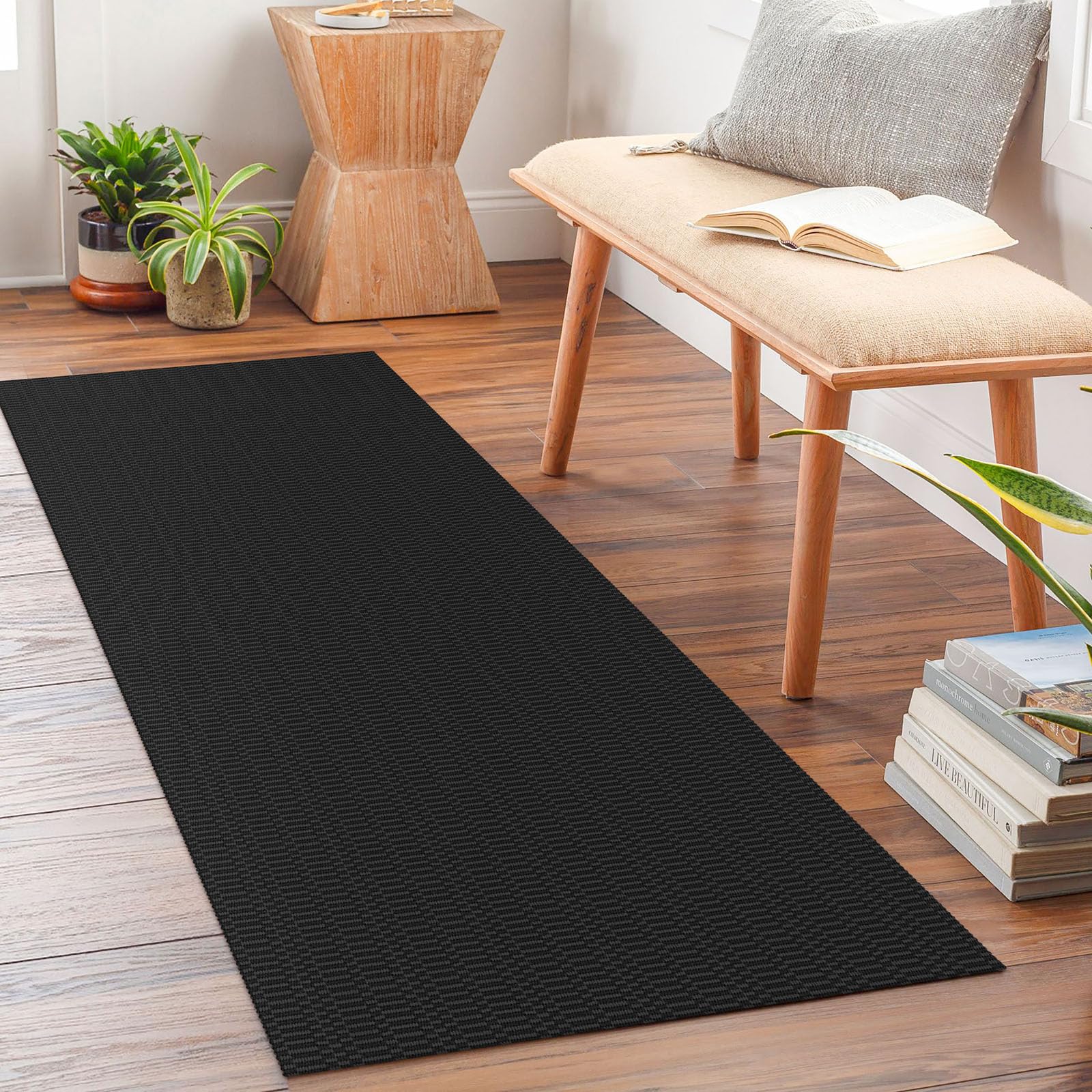 KOZYFLY Washable Runner Rug 2x5 Ft Runners for Hallways Rubber Backed Throw Rug, Braided Cotton Entryway Runner Indoor, Carpet R