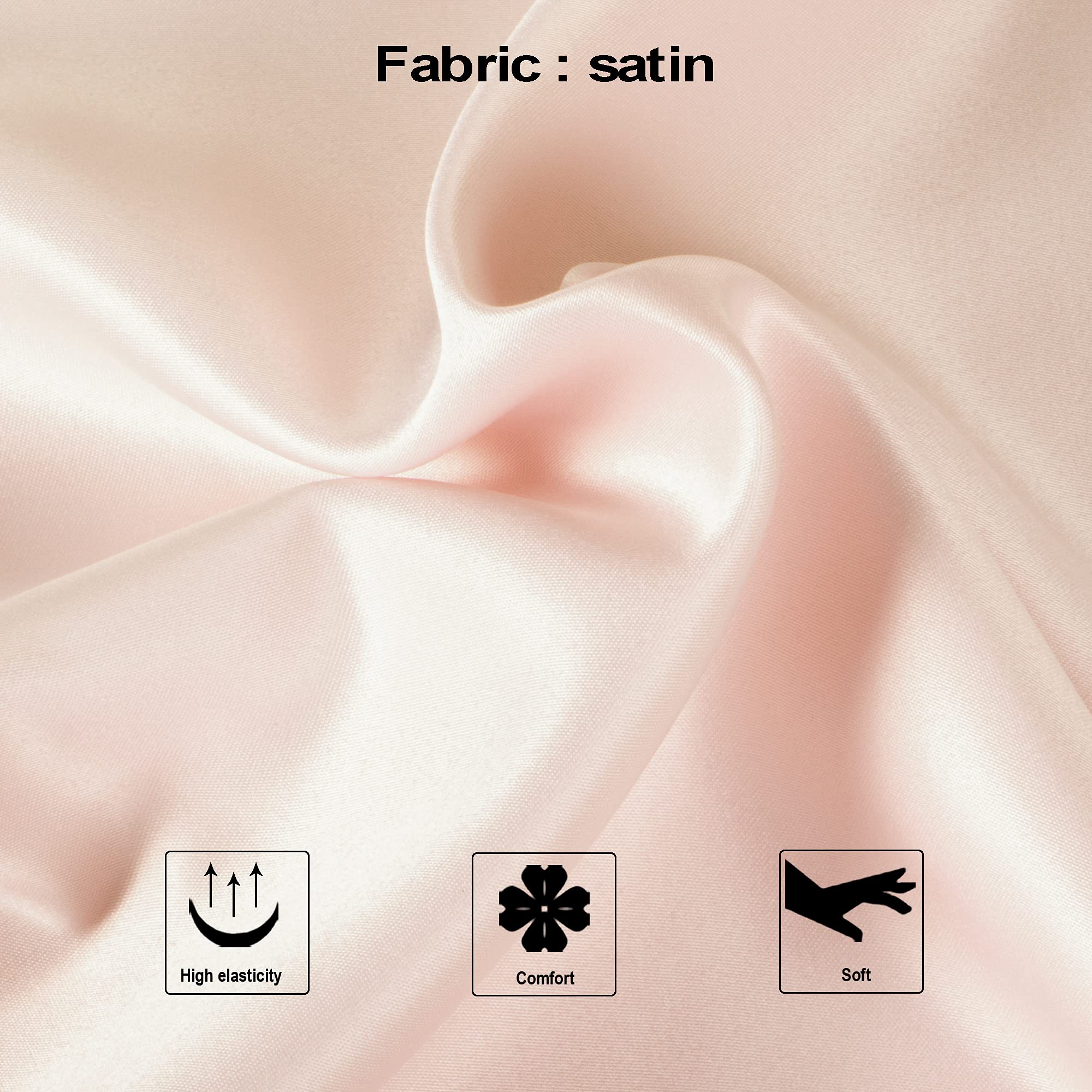 Ntbay Zippered Satin Body Pillow Pillowcase, Silky Slip Cooling Body Pillow Cover, Long Side Hidden Zipper, 20X54 Inches, Pink