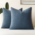 Foindtower Pack Of 2, Curly Faux Fur Decorative Throw Pillow Covers Soft Plush Cushion Case With Zipper Cozy Fluffy Boho Pillowc