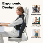 Cili Lumbar Support Pillow For Office Chair, Heated Back Support Pillow With Vibration, Back Massager For Chair, Back Rest Cushi