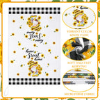 Kajaia 4 Pcs Bee Sunflower Kitchen Towels Summer Gnome Dish Towels Watermelon Lemon Tea Towels Sunshine Hand Towels Absorbent Pl