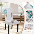 Searchi Printed Dining Room Chair Covers Set Of 6, Stretch Kitchen Chair Covers Washable Parsons Chair Slipcover Removable Dining Chair Protectors For Hotel,Ceremony(Autumn Leaves)