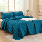 Litanika Twin Size Summer Quilt Comforter Teal - Lightweight Bedspreads & Coverlets Turquoise - Bedding Cover Bed Decor All Seas