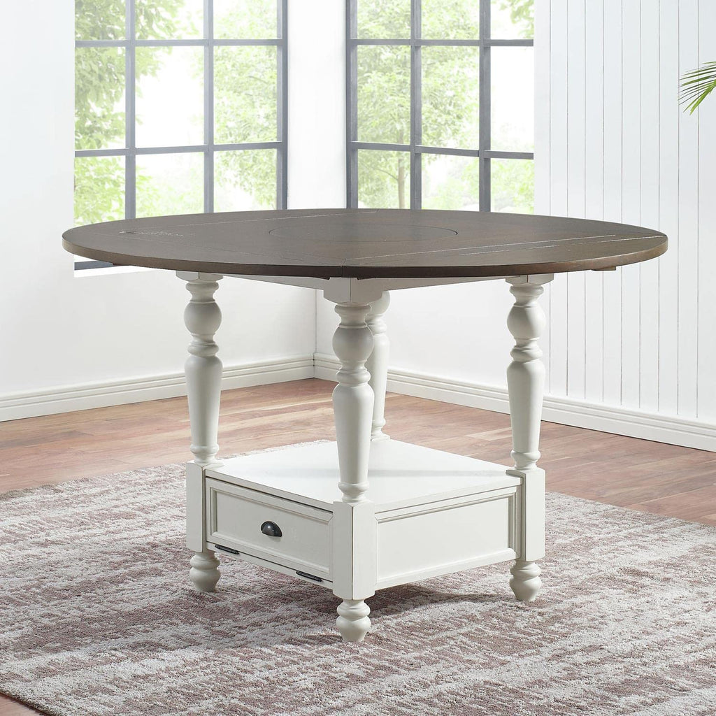 Steve Silver Joanna Ivory and Dark Oak Round Counter Height Table JA5959CTTB