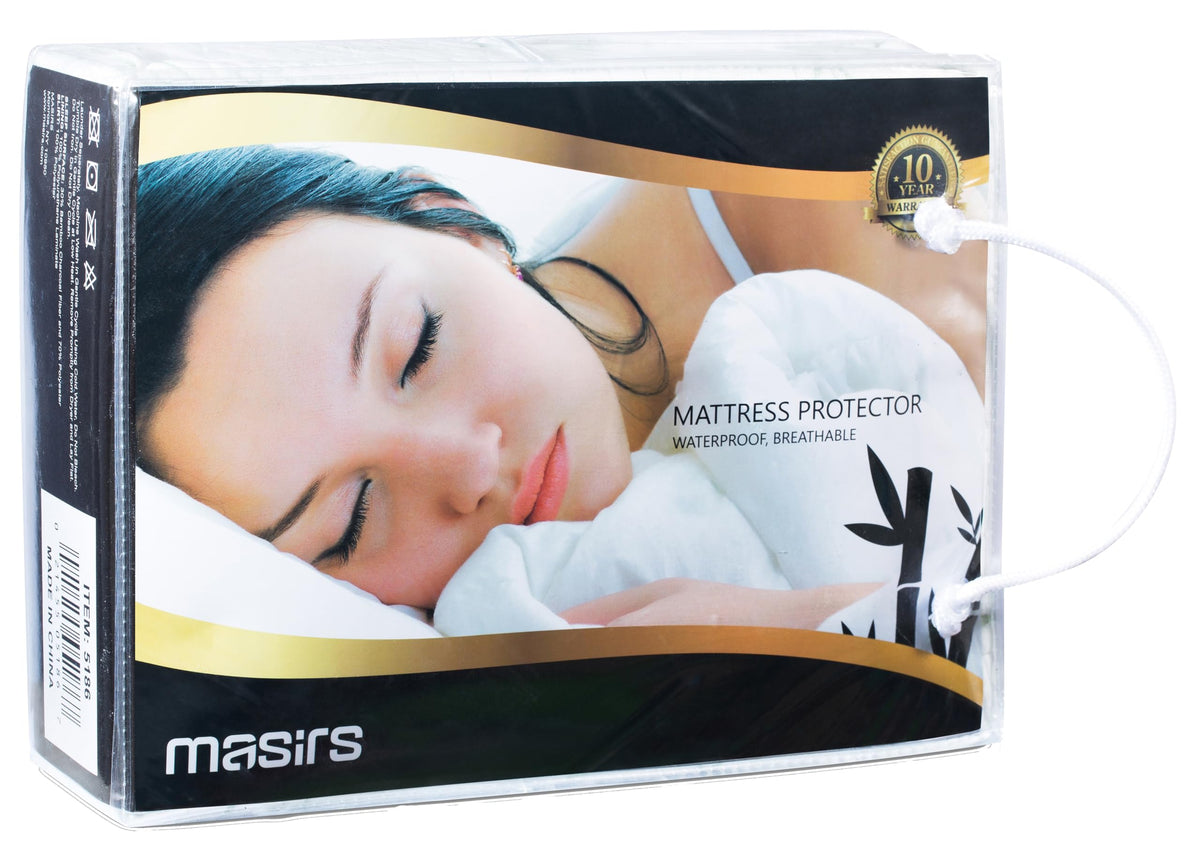Masirs Waterproof Mattress Protector - Thick And Soft Quilted Fabric Will Give You A Comfortable, Quiet And Cool Night Sleep. Qu