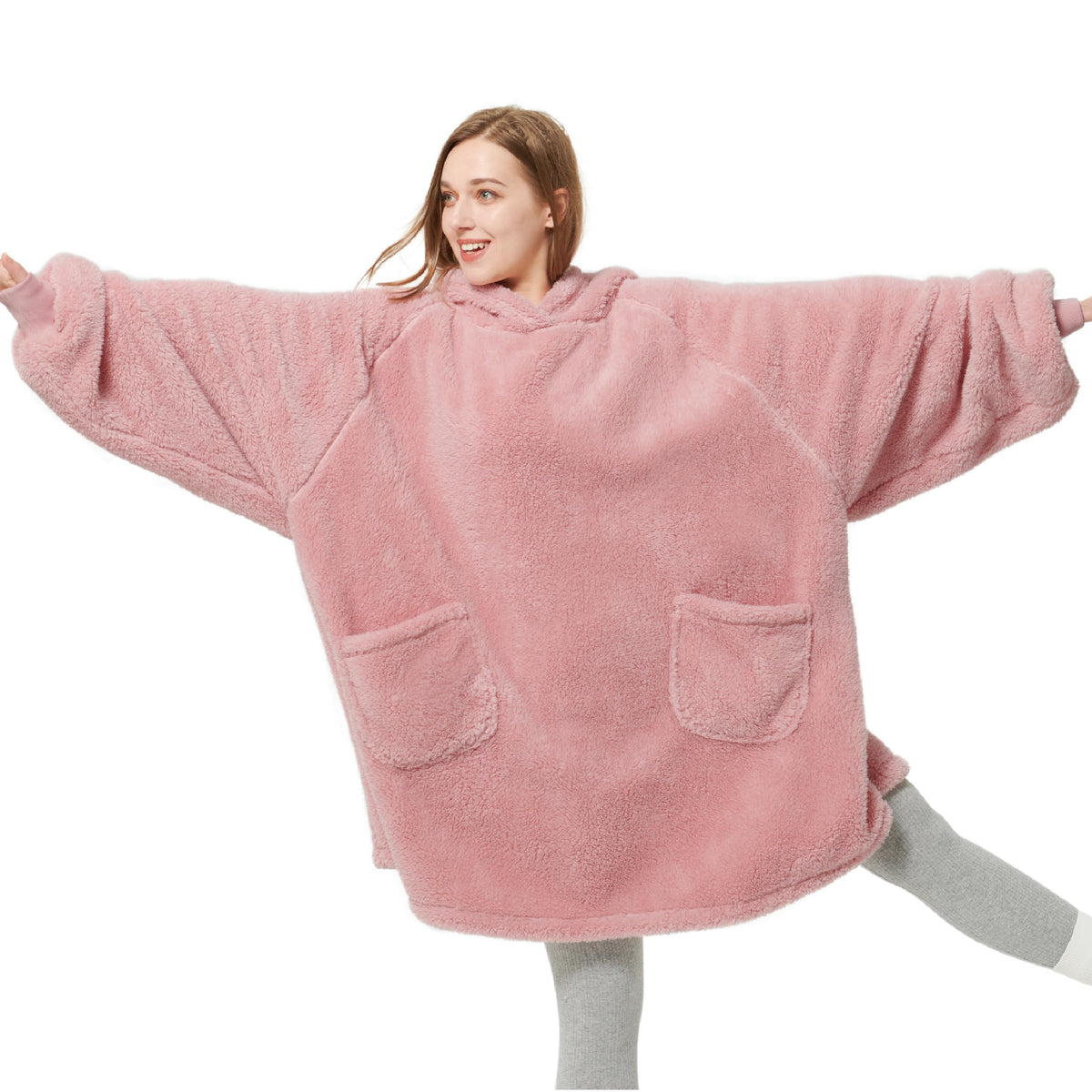 Bedsure Wearable Blanket Hoodie For Women - Cozy Sherpa Hoodie Blanket For Adult Men, Warm Hooded Blanket Sweatshirt With Pocket