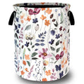 Watercolor Floral Laundry Basket Oxford Cloth Foldable Hamper 18.9x16.5
