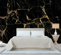 WFBHUA - Black Golden Marble Wallpaper Abstract Stone Texture Wall Mural Living Room Bedroom Office (Not Peel and Stick)