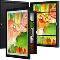 BAIJIALI Black Art Frames for Kids Artwork - Front Opening Holds 150 Drawings, 3D Crafts - 2 Packs 8.5x11 with mat or 9x12 witho
