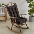 Sweet Home Collection Rocking Chair Cushion Premium Tufted Pads Non Skid Slip Backed Upper And Lower With Ties, 2 Piece Set, Bro