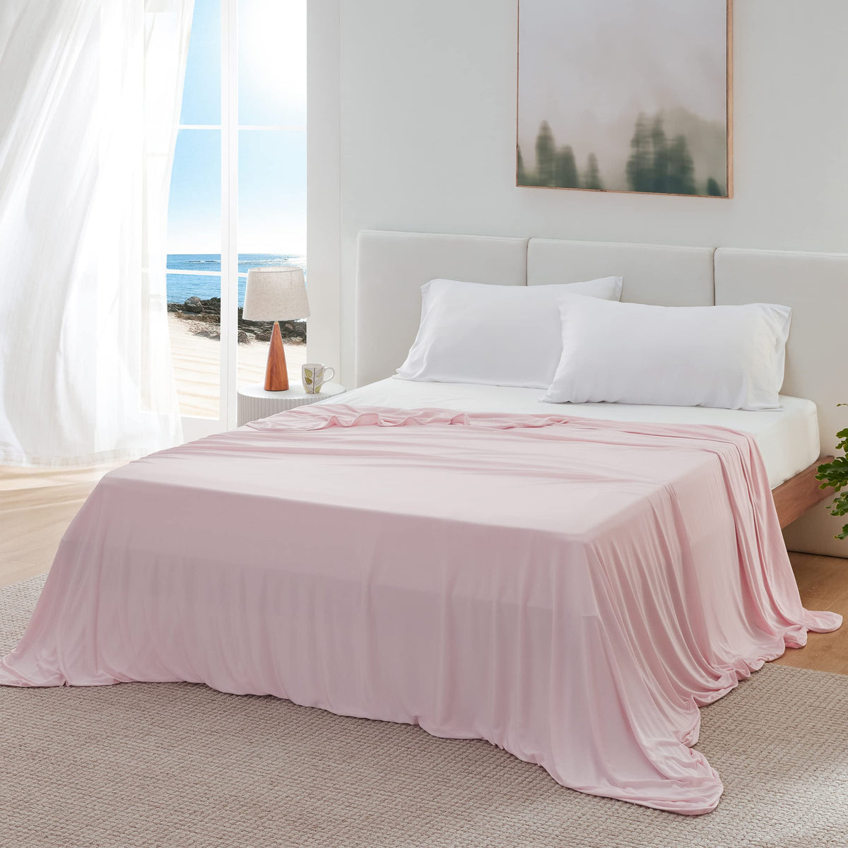 Bedsure Pink Cooling Blanket Full Size For Hot Sleepers - Summer Blanket Full Size Cold Bed Cool Arc-Chill Thin Ice Cooled Beddi