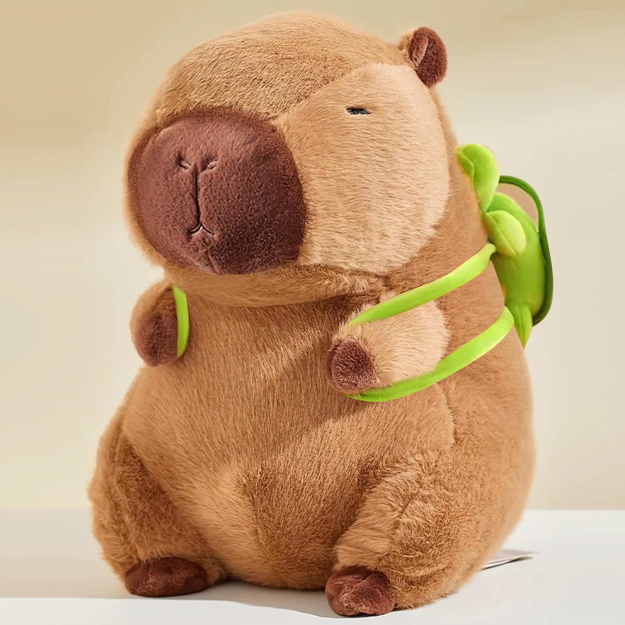 Redaica 9.8In Capybara Plush Cute Capybara Stuffed Animals With Turtle Backpack, Kawaii Capibara Plushie Toys For Kids, Rodents