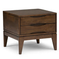 SIMPLIHOME Harper SOLID HARDWOOD 22 inch Wide Square Mid Century Modern End Side Table in Walnut Brown for the Living Room and B