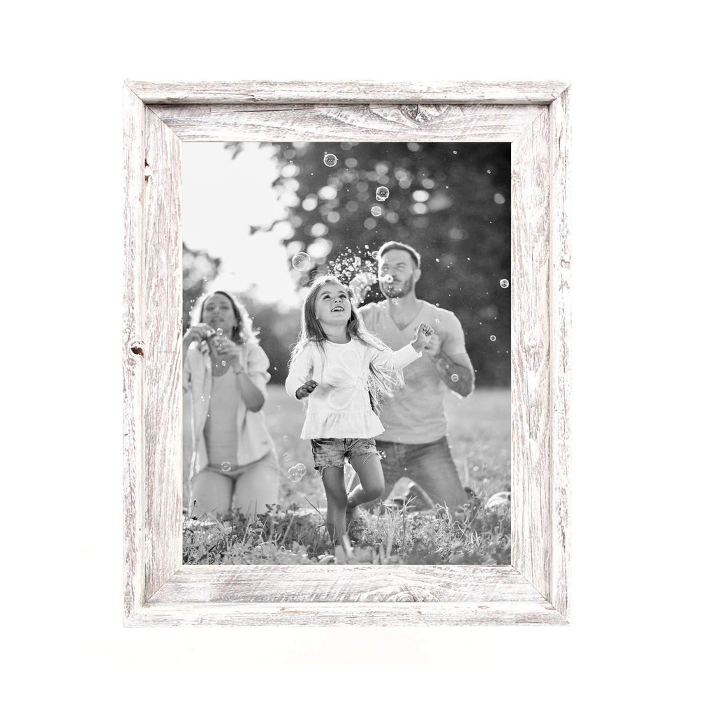 Barnwoodusa | Farmhouse Style Rustic 8.5X11 Picture Frame | Signature Molding | 100% Reclaimed Wood | Rustic | White Wash