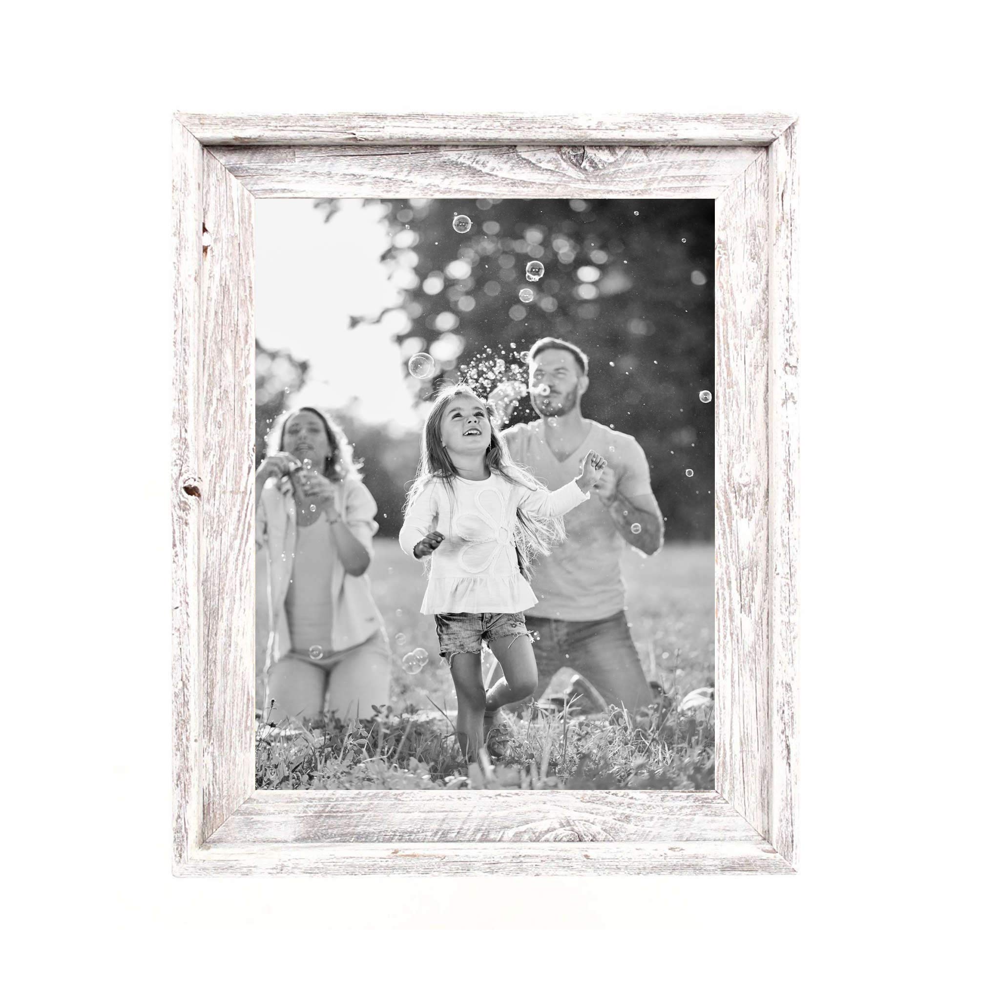 Barnwoodusa | Farmhouse Style Rustic 8.5X11 Picture Frame | Signature Molding | 100% Reclaimed Wood | Rustic | White Wash