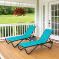 Kozyard Outdoor Chaise Lounge Chair, All Aluminum Frame, Fully Flat Adjustable Reclining Patio Lounger for Poolside, Sunbathing 