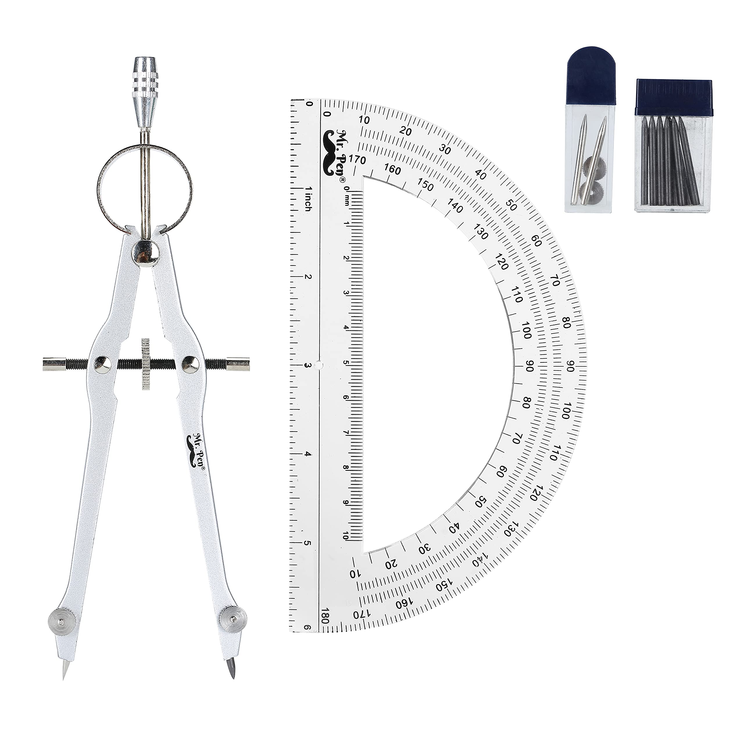 Mr. Pen- Protractor And Compass Set, Compass Protractor Set, Protractor, Compass For Geometry, Math Compass, Compass School, Mat
