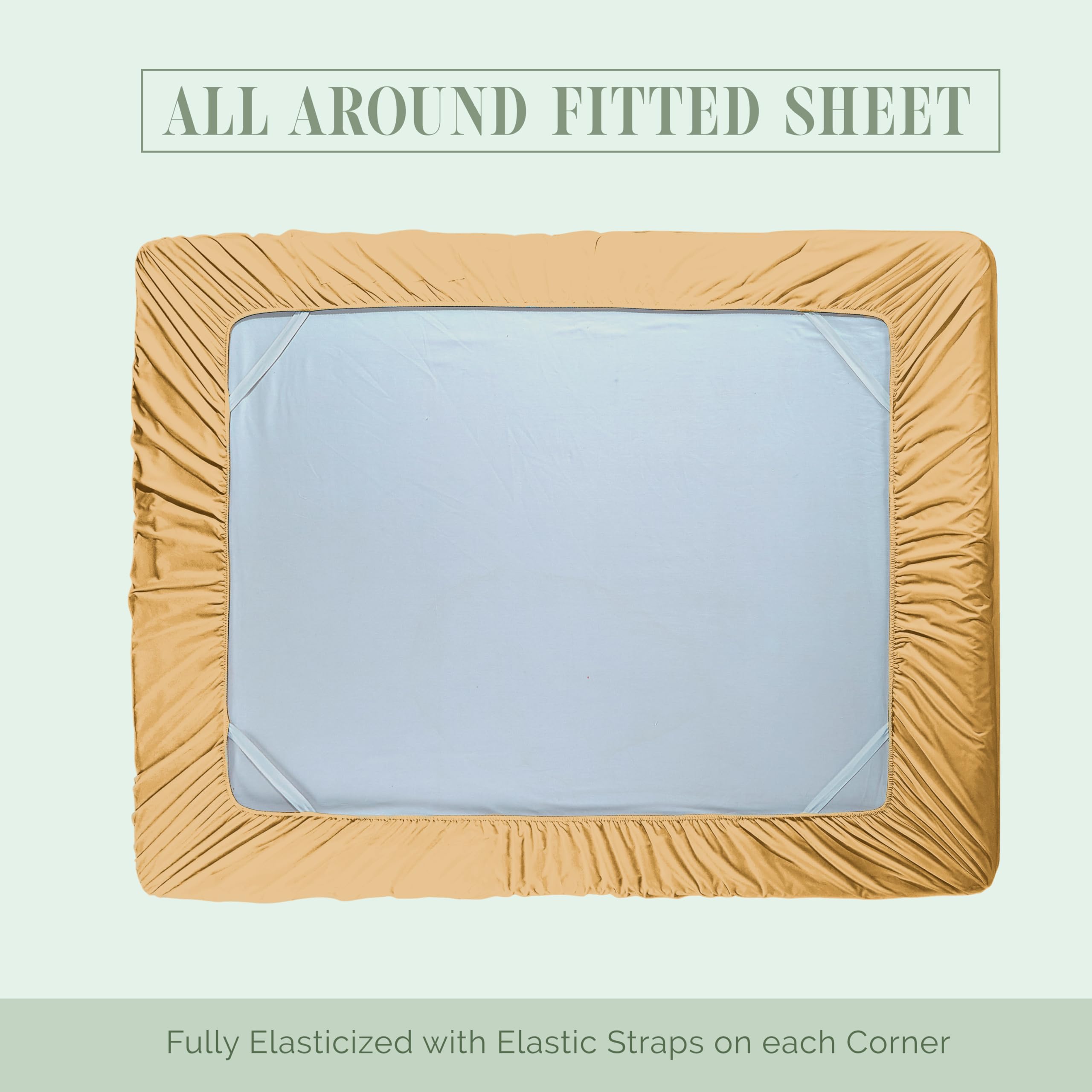 Elegant Comfort 1500 Premium Hotel Quality 18-24 Inches Deep - Extra Deep Pocket Single Fitted Sheet For High Mattress, Luxury And Softest, Smart Pocket - Wrinkle Free, California King, Gold