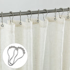 Koufall Natural Waterproof Linen Fabric Shower Curtain 54X72 Inch Length