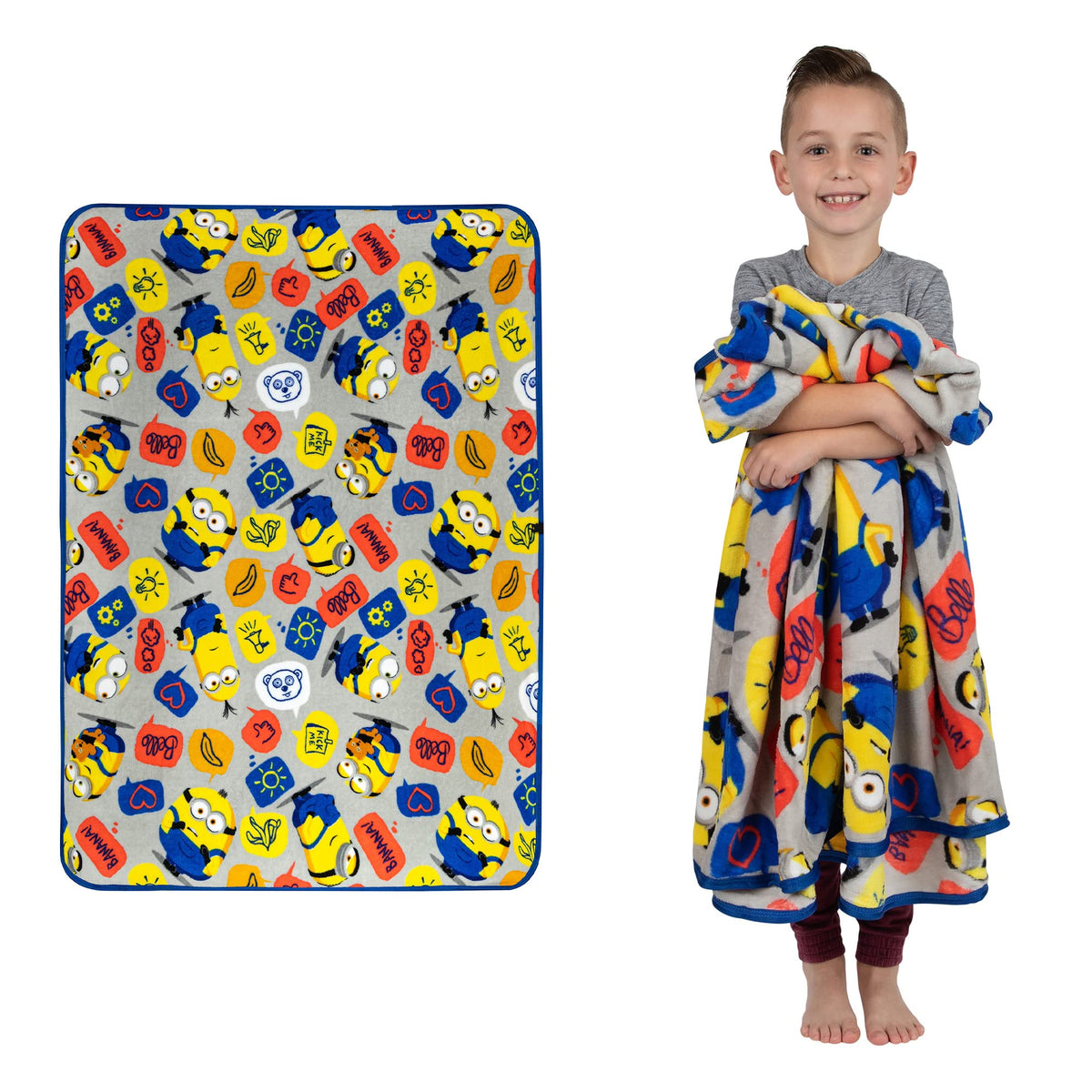 Franco Kids Bedding Super Soft Plush Throw Blanket, 46 In X 60 In, Minions The Rise Of Gru