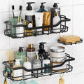 Shower Caddy Rack 3-Pack, Adhesive Shower Wall Organizer Shampoo Basket Holder with Soap Holder, Rustproof No Drilling Shower Sh