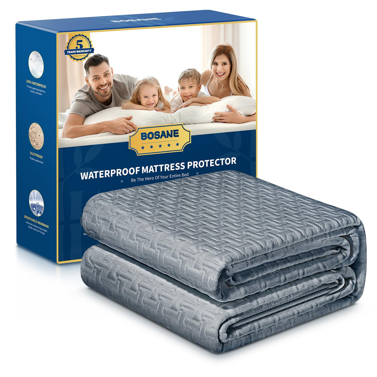 Premium 100% Waterproof Twin Mattress Protector, Breathable Cooling 3D Air Fabric Mattress Cover, Hypoallergenic Noiseless Bed C