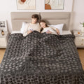 Bearhug Electric Blanket King Size 100' X 90', Dual Controller Heated Blanket, Grey Flower Patterns Faux Fur & Warm Sherpa, 10