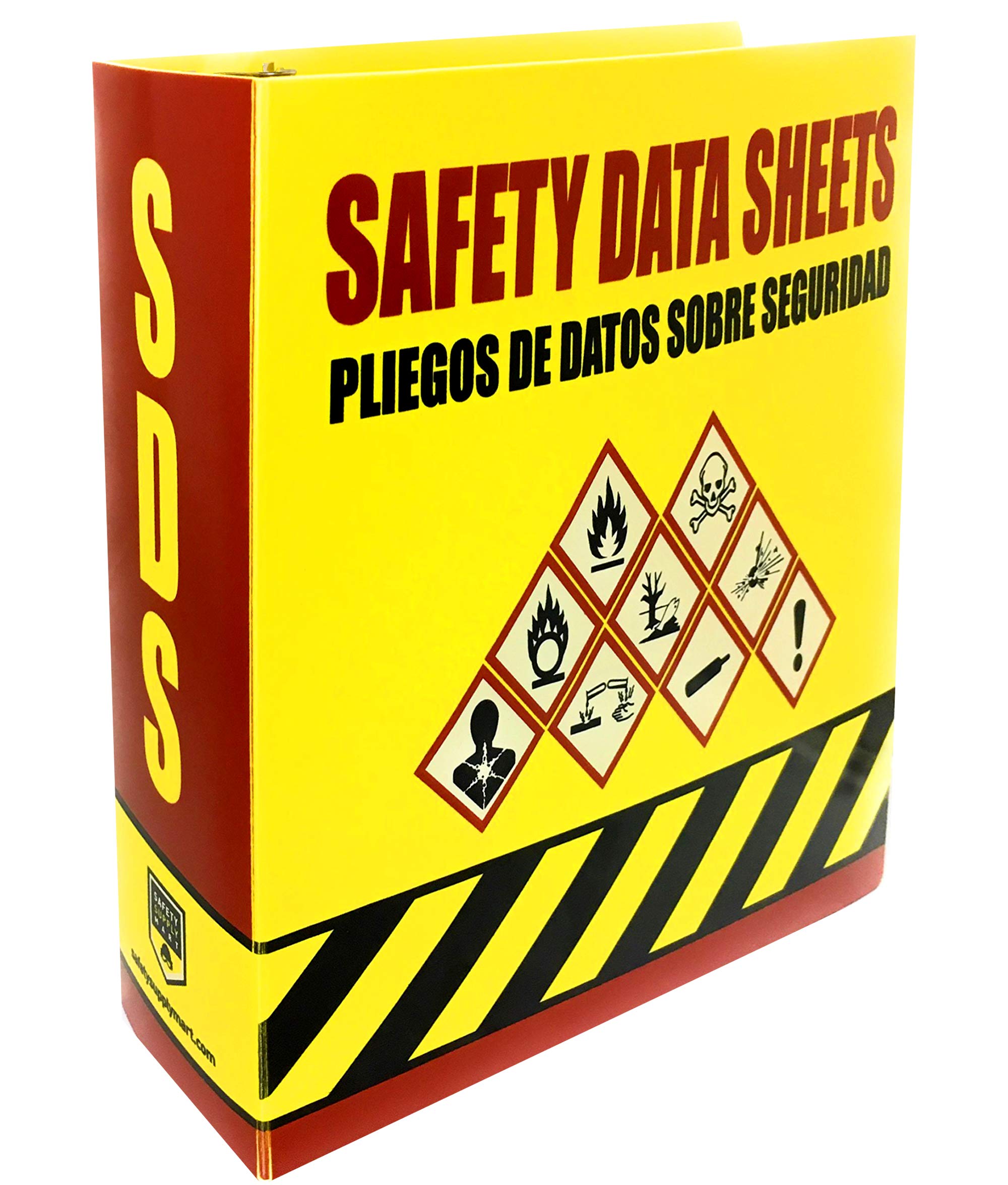 Sds Binder, Heavy Duty 3 Ring Binder 3 Inch, English Spanish Bilingual, 600 Safety Data Sheets Capacity